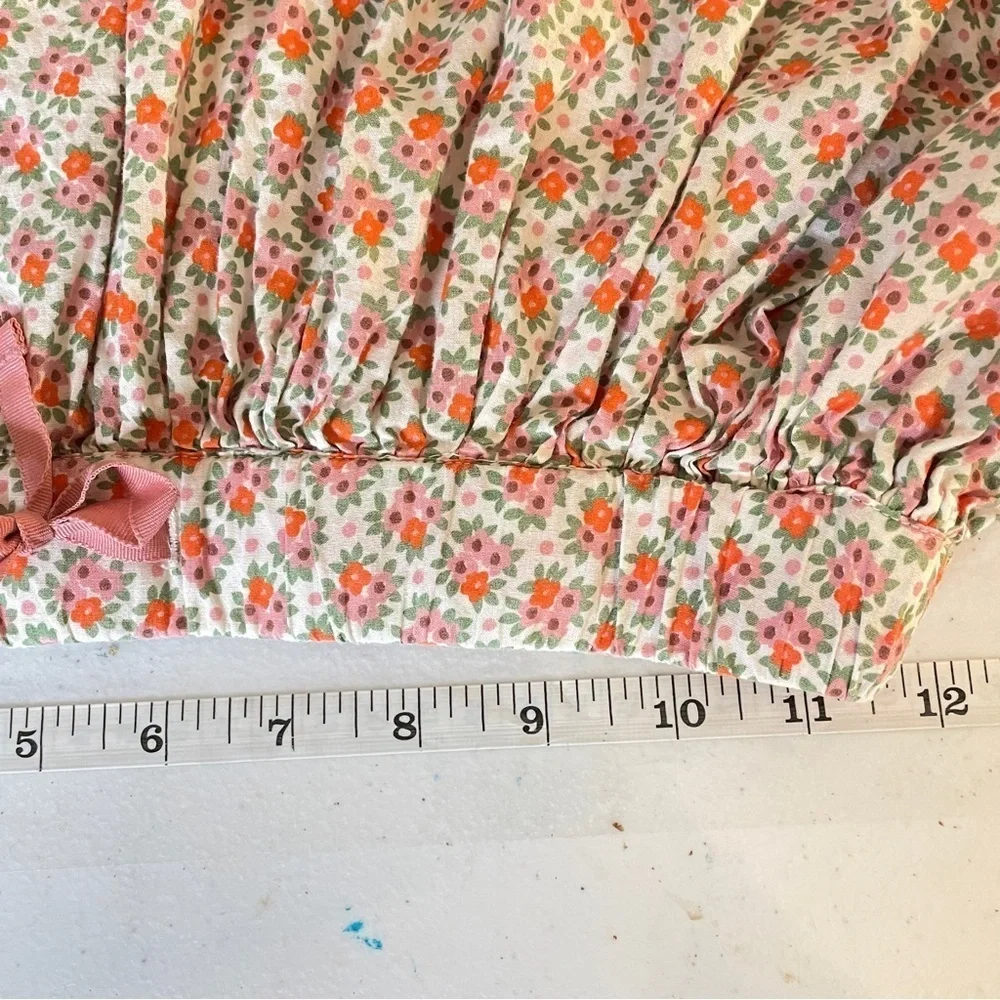 Mini Boden girl’s pink green floral drawstring skirt size 11-12Y